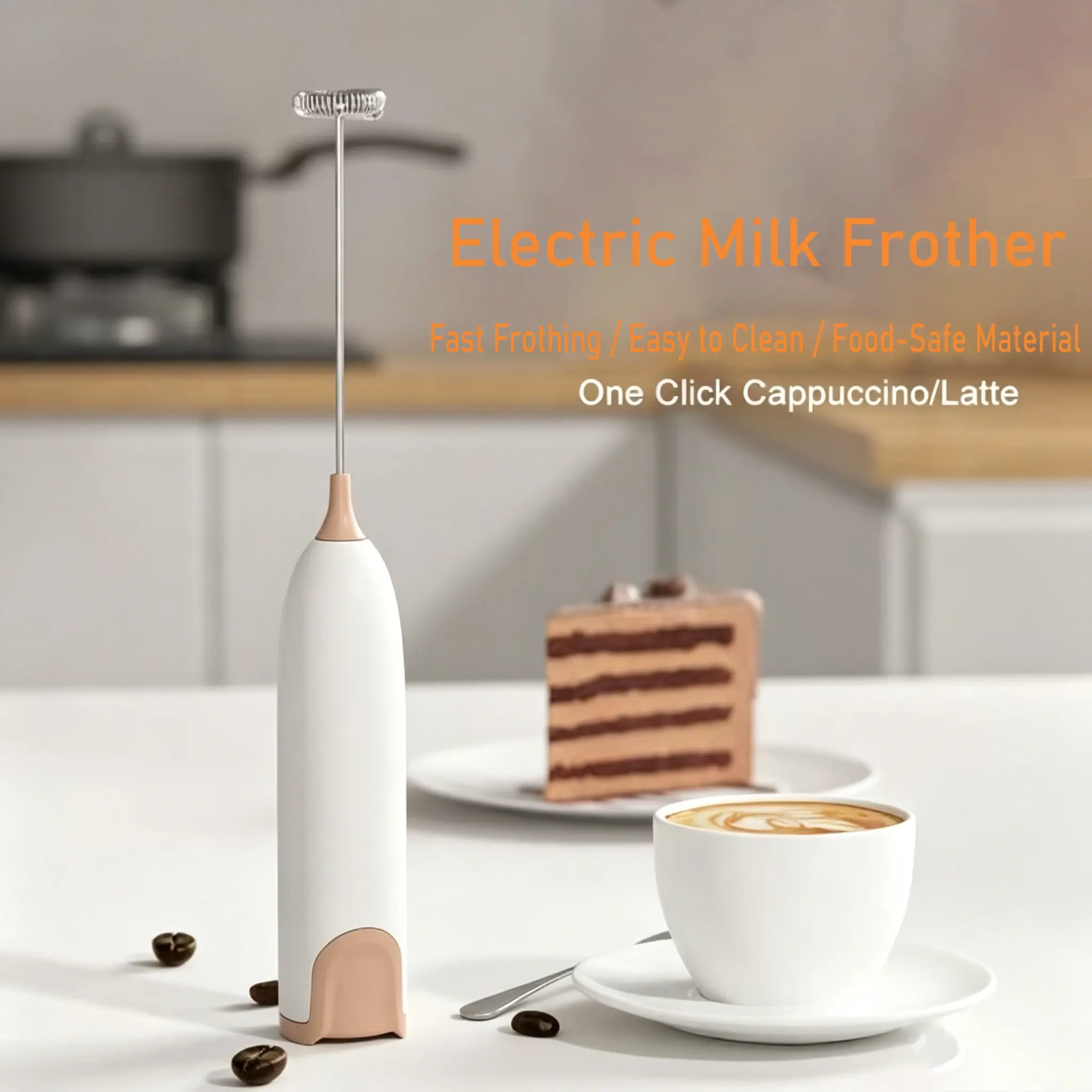 Electric Egg Beater, Coffee Frother, Milk Frothers, Cappuccino Cream Mixer, Kitchen Accessory, Mini Portable Blender, Cooking Tool, Frother For Coffee (no Batteries Included)