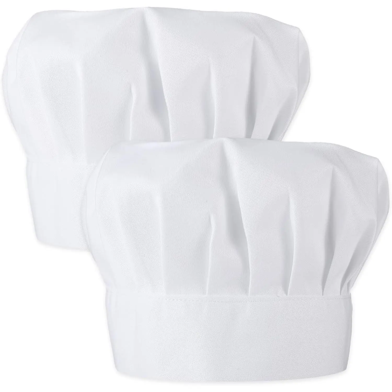 2pcs Chef Hats for Men,Adjustable Elastic White Chef Hat,Cotton Chefs Hats for Adults Kids,Bakers Hat Chef Accessories for Men Women