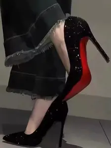French Heeled Shoes for Women, 2026 Spring Summer New Arrival, Pointed Toe Evening Elegant Single Shoe, All Seasons Footwear