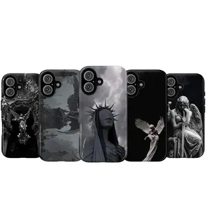 Gothic Angel & Renaissance Statue Aesthetic Phone Case – Dark Academia Angelic Sculpture Art, Emo Grunge Alt Design Cover for iPhone 17 Pro Max 16 15 14 Plus & Samsung Galaxy S25 S24 S23 S22 S21 Ultra
