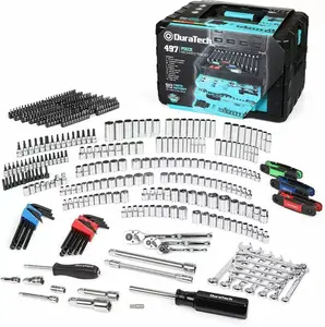 497 Pcs Mechanics Tool Set w/SAE and Metric Sockets w/3 Drawer Loaded Tool Box Deal