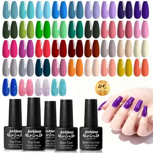 JEWHITENY Gel Nail Polish Kit, Soak off Nail Lamp Gel Polish Starter Kit with 2pcs Glossy & Matte Top Coat and 2pcs Base Coat Gifts for Women