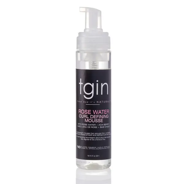 Unisex Curl Defining Haircare Mousse - Rose Infused Natural Blend with Rose Water & Acai Berries, Anti-Frizz Treatment Mousse & Gel, Lightweight Sulfate & Dye Free, Extreme Hold for Curly Hair, 8 oz