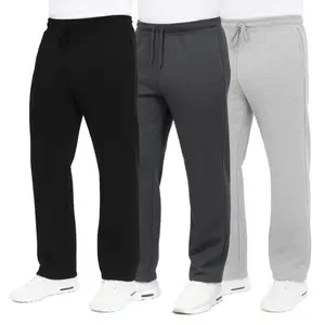 3-Pack Men's Classic Heavyweight Fleece Sweatpants Comfortable Drawstring Waist, Straight Leg Design, Ideal for Casual Wear and Lounging