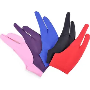 5 Pieces Two-Finger Artist Drawing Glove for Drawing Tablet Graphics Pen Drawing Tablet Monitor Painting, Suitable for Right and Left Hand