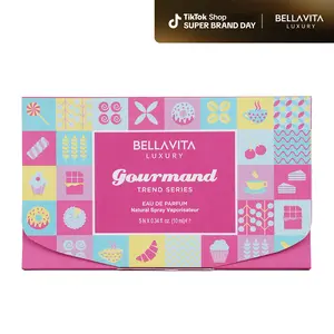 Bellavita Luxury Gourmand Trend Series | 5 Dessert-Inspired Fragrance Set | Steamy Coffee, Bare Banana, Caramel Crush, Dreamy Marshmallow & Cherry Lust | Long-Lasting Women's Fragrances | Perfect Gift for Her | Super Brand Day Exclusive