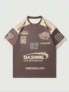 Men's Loose Letter Print Lounge Tee, Classic Casual Comfy Soft Round Neck Short Sleeve T-shirt for Daily Wear, Men's Sleepwear & Loungewear Top for All Seasons