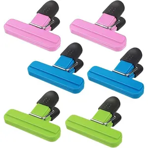 6 Pack Silicone Clips Durable Sealing Snacks Coffee Kitchen Storage Essential Multi-Functional Small Chip Bag Size