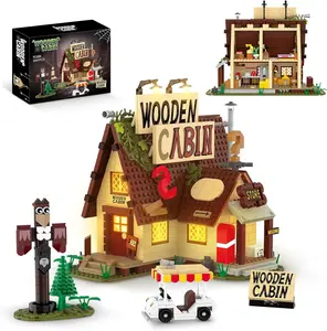 Mystery Cabin Building Blocks Set 1047PCS – Creative DIY Stress Relief Toy, Collectible Wooden House Model for Adults & Kids, Ideal Holiday Birthday Gift for Cartoon Animation Fans Cherry Tree