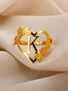 Fashion Letter Design Stainless Steel Ring, Adjustable Initial Rings, Adjustable Ring for Women & Men, Promise Ring Gf, Fashion Accessories for Party, Daily Clothing Decor, Elegant Ring