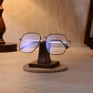 Personalized Wood Glasses Holder Solid Wood Eyewear Stand Sunglass Display Stand for Desk Custom Engraved Desk Accessories for Men