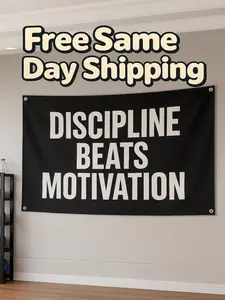 Motivational workout banner 4x6ft | Free Same Day Shipping | gym wall decor | vinyl sign | home gym inspiration | veteran owned