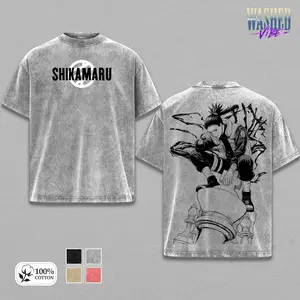 Shikamaru Nara Vintage Washed Graphic Tee - Lazy Genius Shadow Possession Anime T-Shirt | Oversized Streetwear Top for Men & Women | Shinobi Apparel