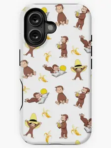 George the curious monkey cartoon for kids pack iPhone Case, Tough Case - MagSafe Tough Case - Case for iP 16 15 14 13 12 11 X Promax Plus, Perez Creations Shop
