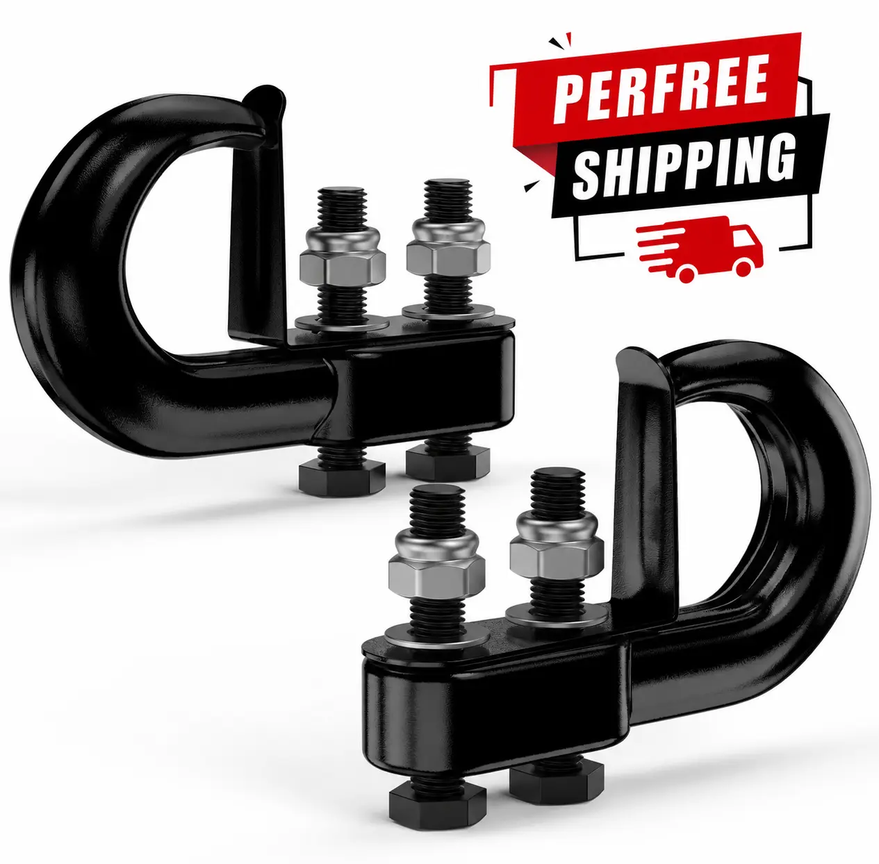 Heavy Duty Tow Hook 2 Pack – Bolt-On Trailer Recovery Hooks, Universal Towing & Winch Mounting Hooks for Trucks, SUVs & Off-Road Vehicles