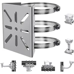Universal Wall Mounting Bracket with 3 Loops, Stainless Steel Vertical Pole Mount Adapter for CCTV  Camera PTZ Dome Indoor Outdoor AP Access Point Client CPE