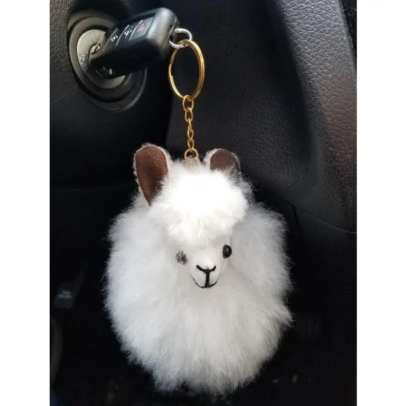 Happy Alpaca Face Keychain