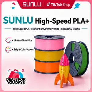SUNLU High Speed PLA Filament 1.75mm, 1KG Black 3D Printing Filament - 30mm/s-600mm/s Print Range, +/-0.02mm Dimensional Accuracy, Neatly Wound, Energy Saving, 500% Fluidity, 180% Heat Dissipation, Designed for Fast Printing