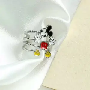 Disney Mickey Open Ring Classic Design, Perfect Jewelry Gift for Fans
