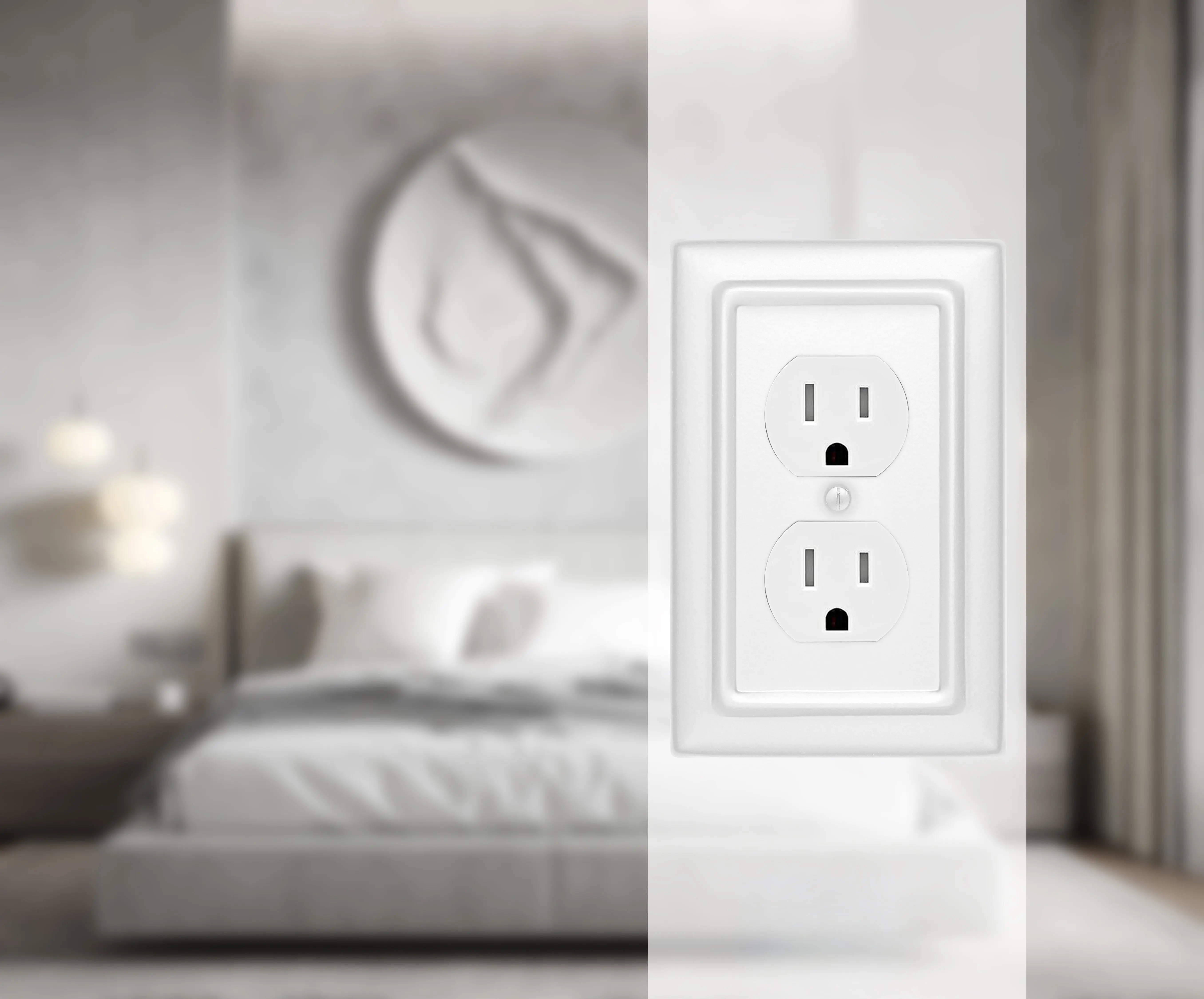 Architectural Duplex Outlet Wall Switch Plate - White
