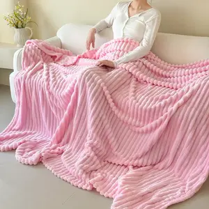 Solid Color Flannel Blanket, Soft Comfortable Throw Blanket, Warm Napping Blanket for Home Office Travel Camping, Soft Cozy Blanket