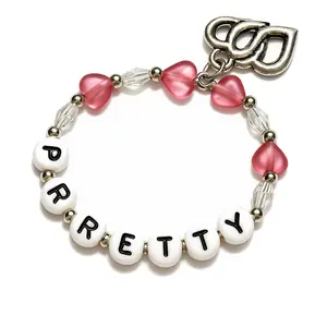 Pink Hearts Personalized Bracelet