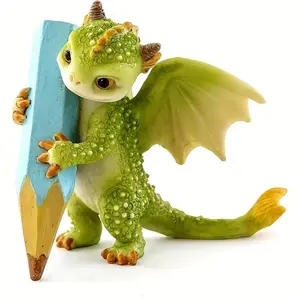 Cute Little Dragon Design Figurine, 2 Counts/set Fantasy Character Simulation Animal Pattern Decoration, Home Decoration Ornament for Living Room Bedroom Office