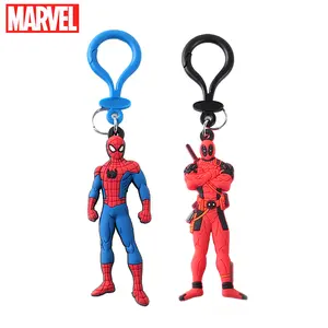 1PC Marvel Superhero PVC Silicone Keychain SpiderMan Deadpool Soft Durable Car Keys Fashionable Accessory Cool Gift Anniversary Gifts Birthday Gifts for Friends Powder Party Favors Keychain