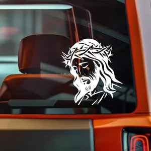 Cara de Lord Jesus Christ  Mexkogifts Vinyl Decals – UV Resistant & Waterproof for Cars, Laptops and More