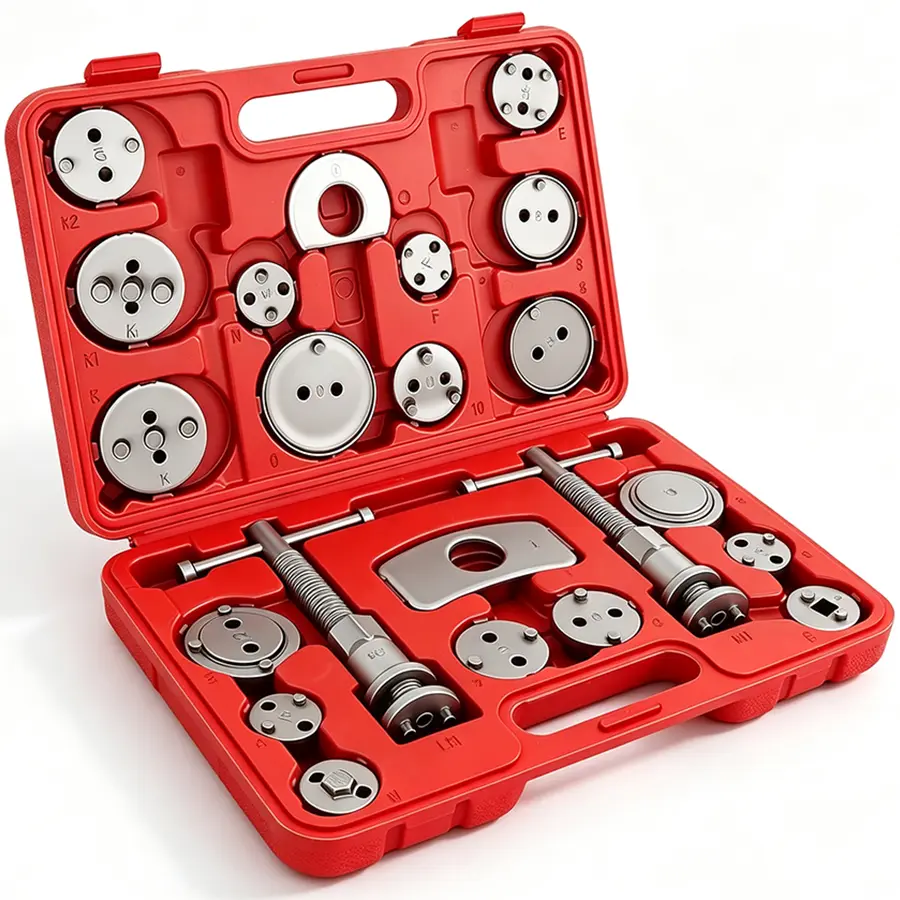 22pc Disc Brake Caliper Compression Tool Set Piston Rewind  | Caliper Piston Compressor Tool for Brake Pad Replacement Reset Heavy Duty Brake Tools Brake Caliper Piston Press Tool Kit