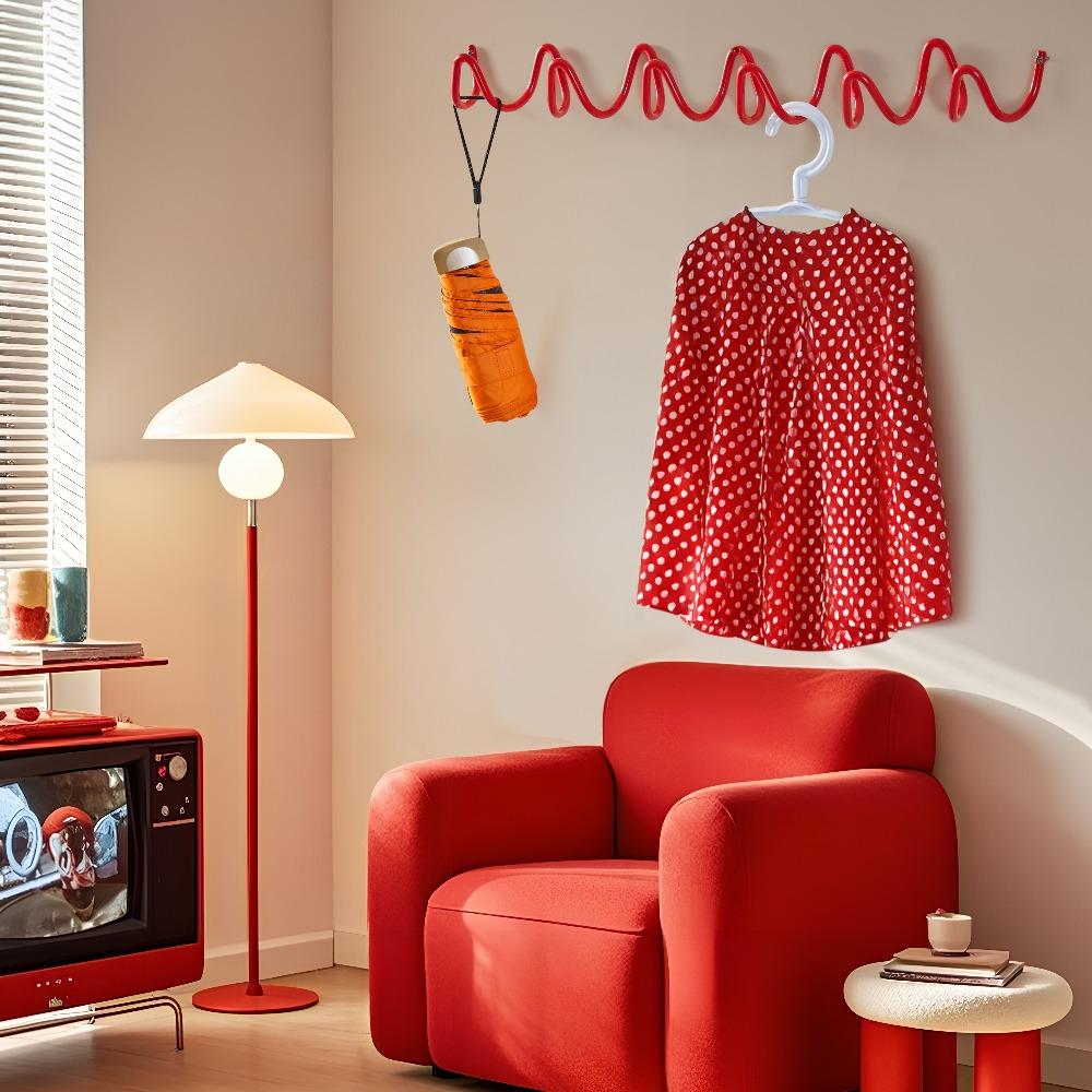 1pc Norse-style 3/4/5/6 Hook Wavy Coat and Scarf Hook | Exquisitely Crafted, Wall-Mounted Metal, Perfectly Combining Storage and Aesthetics, Suitable for Family Organization, Hotel Decoration, Clothing Store Display and Gifts