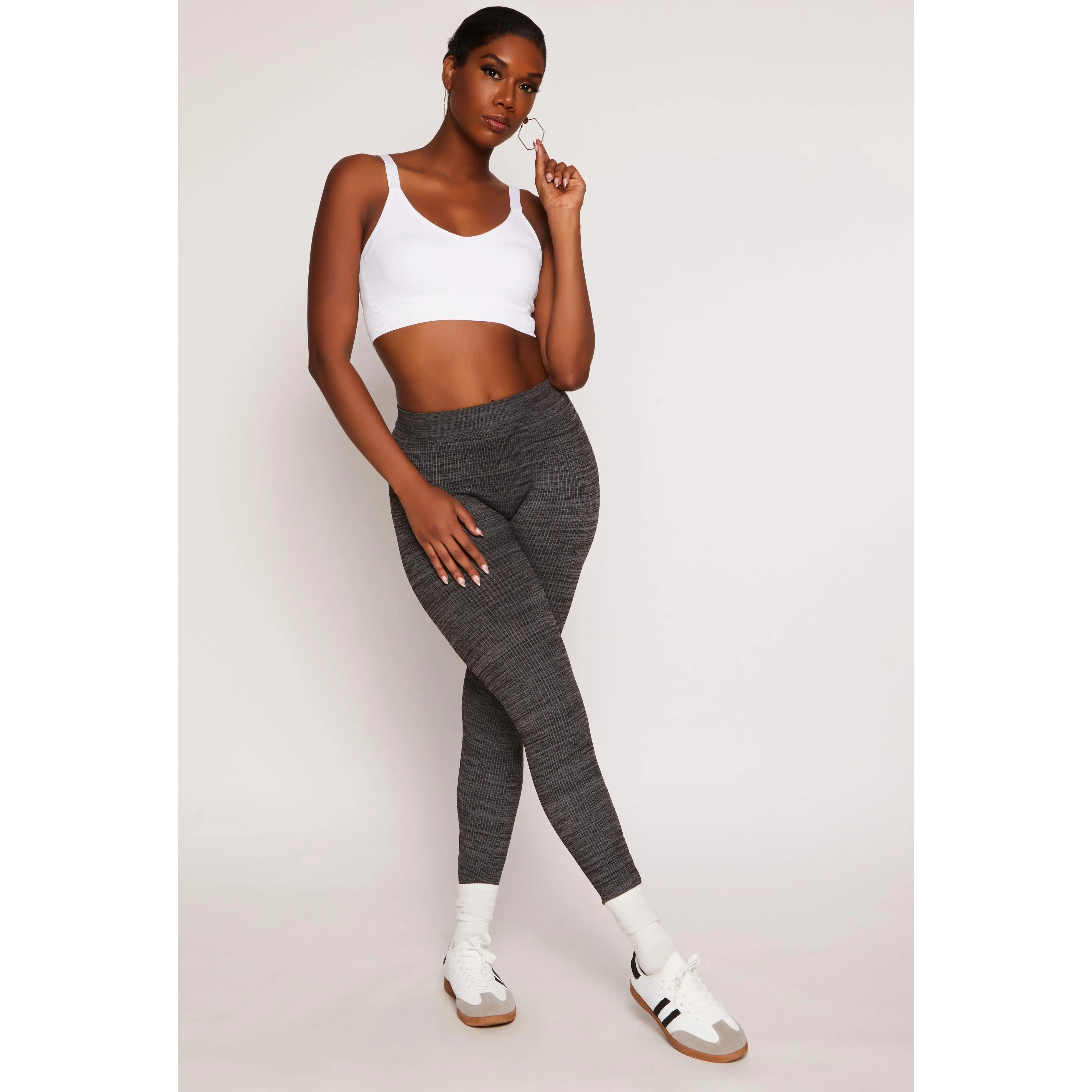 Seamless Ribbed Knit Leggings
