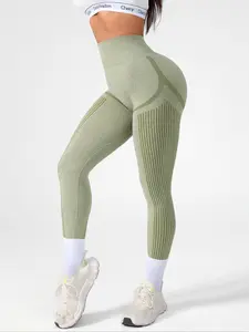 Women's Seamless High Elasticity Yoga Pants, Perfect for Running Cycling Outdoor Sports, Cross-Border Bestseller Single Piece Workout Leggings Sports Stretchy Leggings