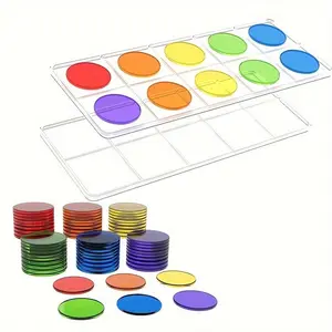 Montessori Light Table Toy, 30pcs Colorful Maths Toy Table Math Games with Ten-grid Tray, Initiation Training Toy, Creative Birthday and Holiday Gift Options