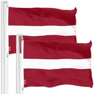 G128 2 Pack: Latvia Latvian Flag | 3x5 Ft | LiteWeave Pro Series Printed 150D Polyester | Country Flag, Indoor/Outdoor, Vibrant Colors, Brass Grommets, Thicker and More Durable Than 100D 75D Polyester
