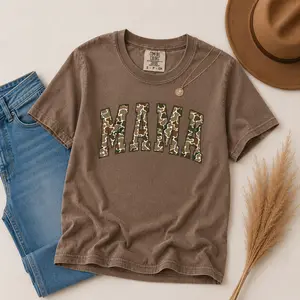 Comfort Colors Camouflage Mama T-Shirt, Mothers Day Gift, Mom T-Shirt, Retro Mama Tee, Gift For Mom, Varsity Mama TShirt, Duck Camo Mama TShirt - Printfamily