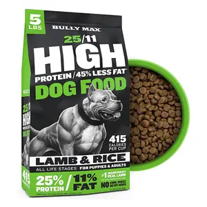 High Protein Low Fat Lamb Dog Food Natural Chicken-Free Formula for Puppies & Adults All Breeds Large Kibble 5 lb Bag