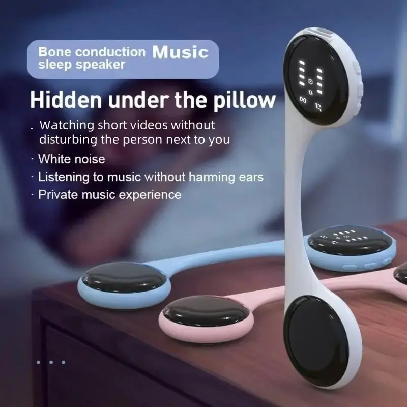 Bone conduction music sleep speaker,  Bedside Companion, Sleek Music Box, Lightweight Device, Energyefficient Tech, Micro Sd Player, Travel Companion