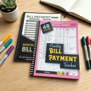 Monthly Bill Payment Tracking Schedule, Financial Log List, Notebook - for simplifying financial management. No need to struggle to arrange payment matters. Monthly Schedule, Task Manager - 2-book bundle Organizer