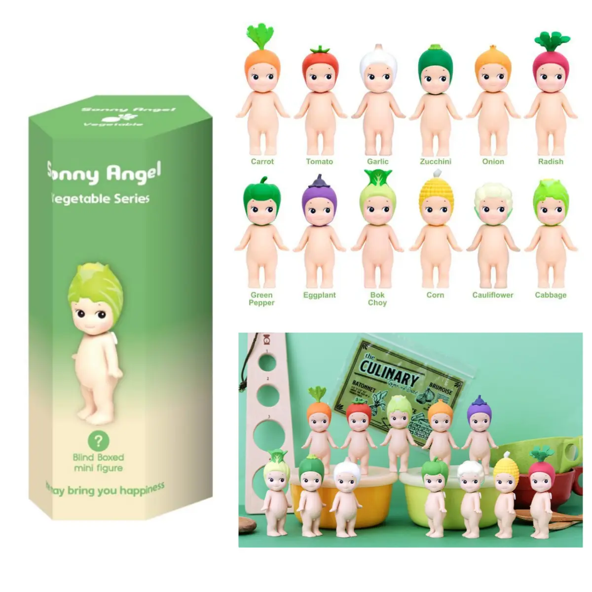 Sonny Angel Vegetable Series Blind Box - One Assorted Sealed Blind Box Random Cute Collectible Figurines Gift for Kids Birthday
