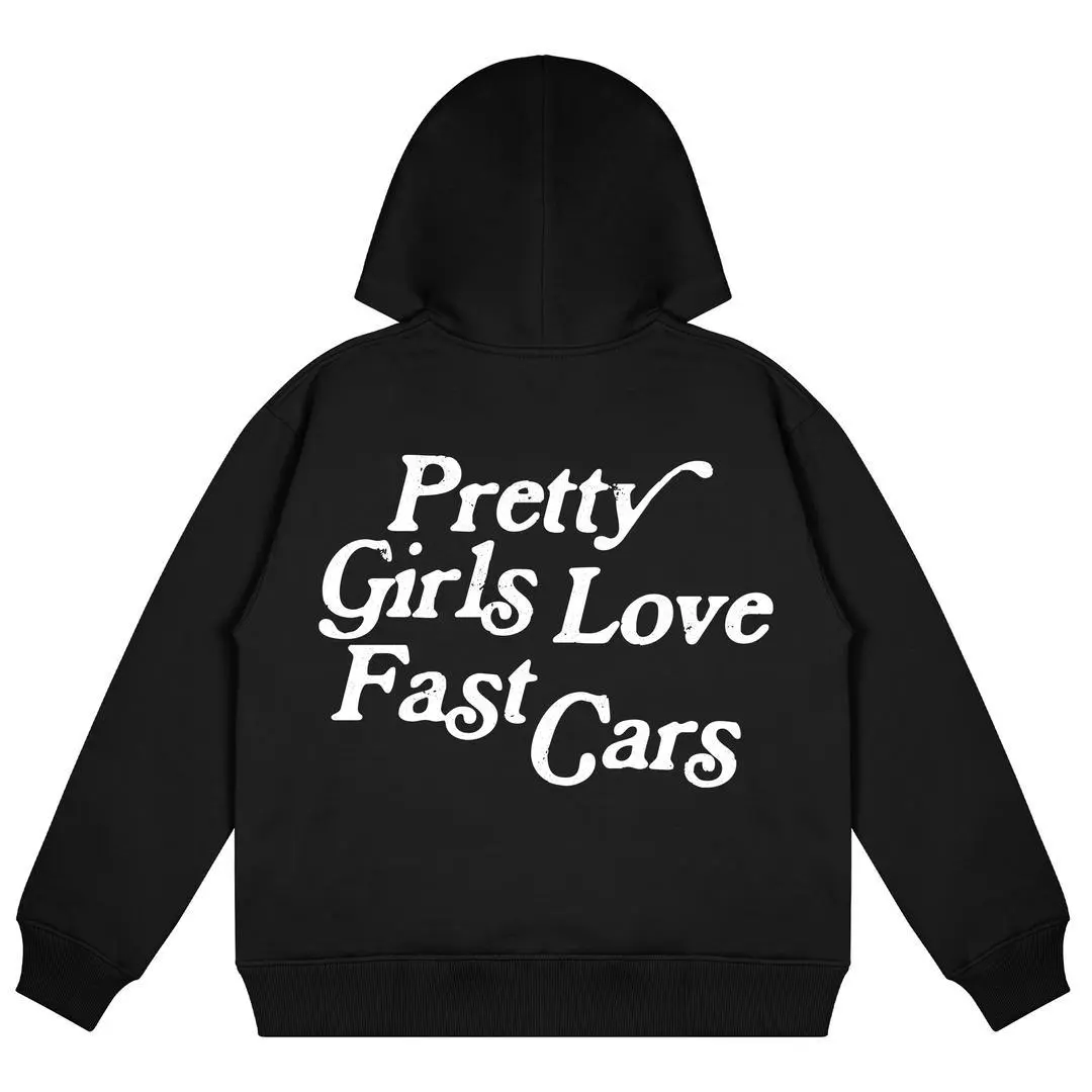 Pretty Girls Love Fast Car Vintage Hoodie, Top Cotton Hoodie For Car Lover, Racing car Shirt