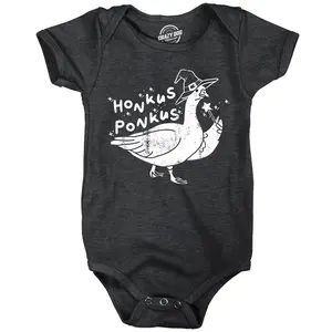 Honkus Ponkus Baby Bodysuit Funny Sarcastic Halloween Goose Graphic Novelty Jumper For Infants Funny Baby Onesies Halloween Clothes for Baby Funny Animal Onesie Novelty Onesie Black -