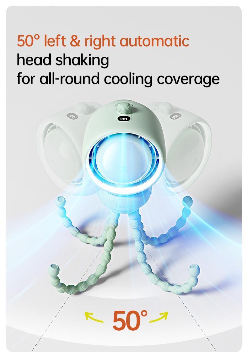 Jisulife Baby Stroller Fan Portable Large Battery Operated 100 Speeds Air Purify & Air Turbo Tech Bladeless Stroller Fan for Car Seat