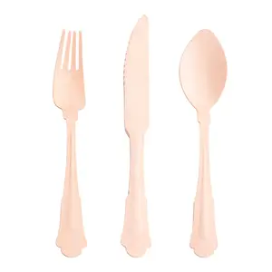 Eco Friendly Silhouette Birch Wood - Compostable Palm Leaf Disposable Wooden Cutlery Set - Spoons, Forks and Knives