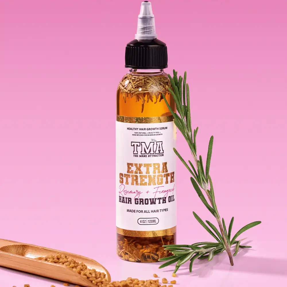 Jumbo Extra Strength Rosemary & Fenugreek Herbal Hair Growth Oil 4oz for Scalp & Beard Nourishment Haircare ,Thicker Stronger Hair