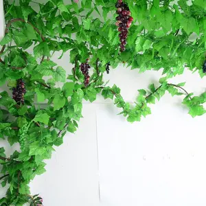 12 Pieces Realistic Grape Leaf Vines, Plant Leaves Pipe Ceiling Decor, Fake Flower Plastic Leaves Wrap, Indoor Outdoor Use