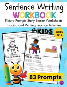 Sentence Writing Workbook Picture Prompts Story Starter Worksheets Tracing and Writing Practice Activities for Kids 5-8: Creative Writing Visual ... Story Prompts for Kindergarten & Grades 1-2