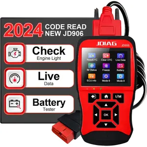 JD906 OBD2 Scanner I/M Status Scanner for Car Live Data ECU Info Car Battery Voltage Test Code Reader for Cars and Trucks DTC Lookup Mode 6/Mode 8 OBD2 Engine OBD2 Scanner