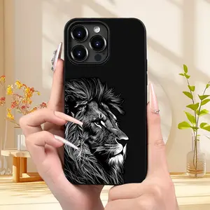 A Phone Case Featuring a Creative Design of a Determined Lion, Providing Full-Body Protection with Shockproof And Drop-Resistant TPU Material. It'S a Great Gift for Birthdays Or Holidays for Both Men And Women, Compatible with Iphone Models 16, 15, 14, 13