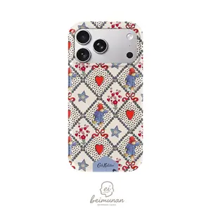 Paddington Bear with Hearts Stars Bows Watercolor Pattern Print Phone Case,Suitable for iPhone 17 16 15 14 13 12 Pro Max, Samsung Galaxy S25 S24 S23 S22 Ultra series holiday gift simple and fashionable protective case